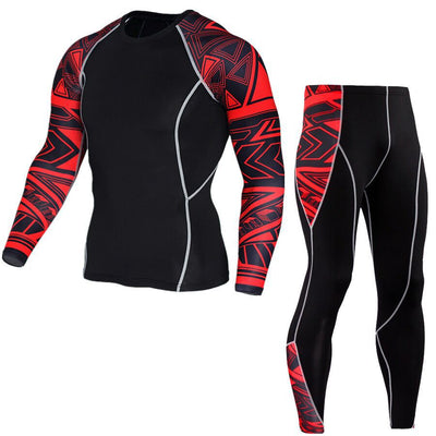 Conjunto Deportivo Estampado de Manga Larga para Hombre - Image 11