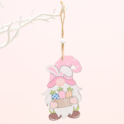 Gnomo Decorativo de Pascua con Conejo de Madera Artesanal - Image 18