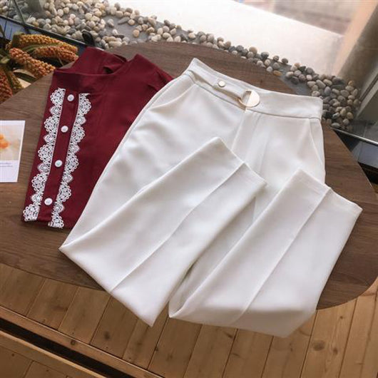 Pantalón de Vestir Cintura Alta Holgado Cropped - Corte Moderno y Cómodo - Image 16