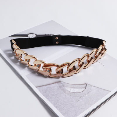 Cinturón Elástico para Vestido con Cadena Metálica Gruesa - Image 6