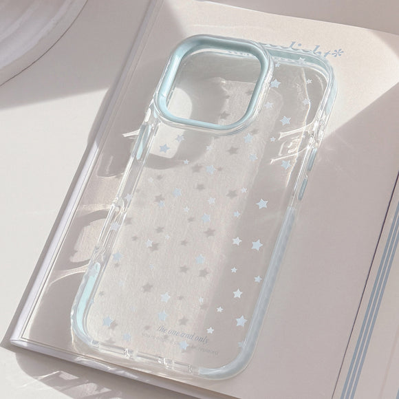 Funda para Celular Estrellas Azules Estilo Instagram - Transparente Antigolpes