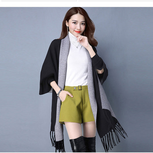 Cárdigan Capa con Flecos para Mujer - Suéter Abrigo Elegante - Image 5