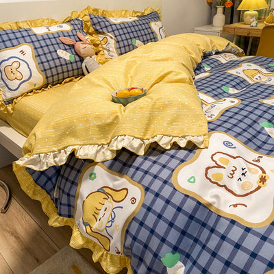 Juego de Cama Princesa de Tres Piezas con Motivo de Corazones para Niñas - Image 9