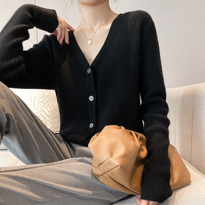 Cardigan Tejido Grueso Cuello V para Mujer - Image 3