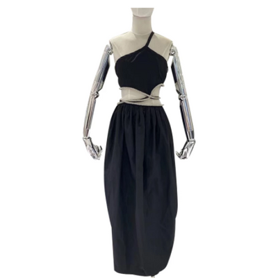 Vestido Largo Strapless Negro Verano - Diseño Moderno sin Cintura - Image 12
