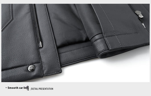 Chaqueta de Cuero para Hombre con Forro de Cashmira y Visón Desmontable - Image 11