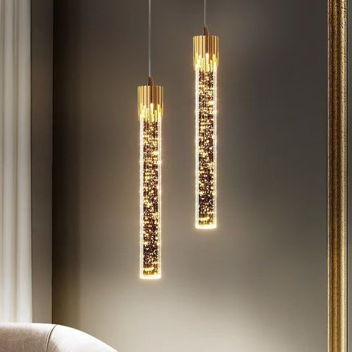 Lámpara Colgante Anillo Cristal Decorativa para Dormitorio y Mesita de Noche