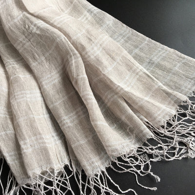 Bufanda Artística de Algodón y Lino para Mujer - Chal Largo Versátil Cuatro Estaciones - Image 31