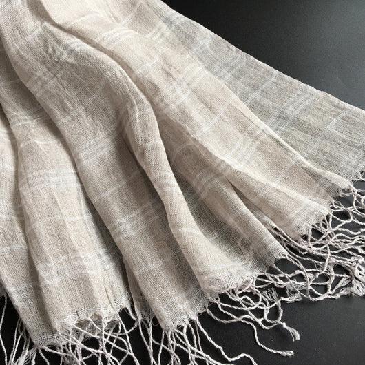 Bufanda Artística de Algodón y Lino para Mujer - Chal Largo Versátil Cuatro Estaciones - Image 31