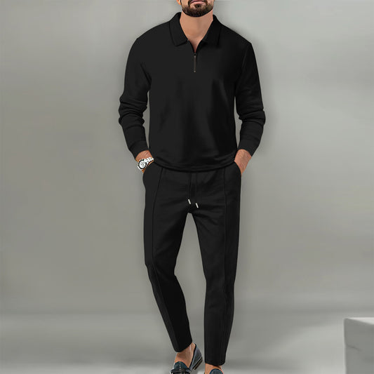 Traje de Pantalón Largo con Cierre y Textura Waffle para Hombre - Image 2