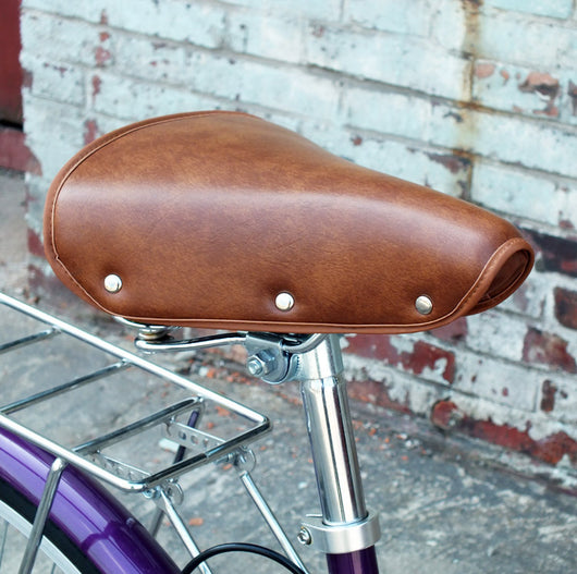 Sillín Retro de Cuero PU con Cojín Ergonómico