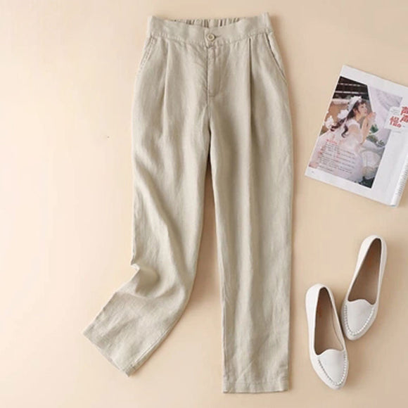 Pantalones Harem de Lino y Algodón Talla Grande - Comodidad y Estilo
