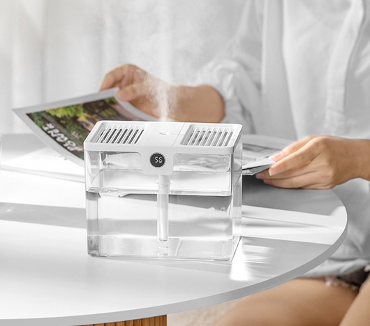 White rectangular humidifier with a gray handle and a digital display showing '86' on a white background. - Image 17