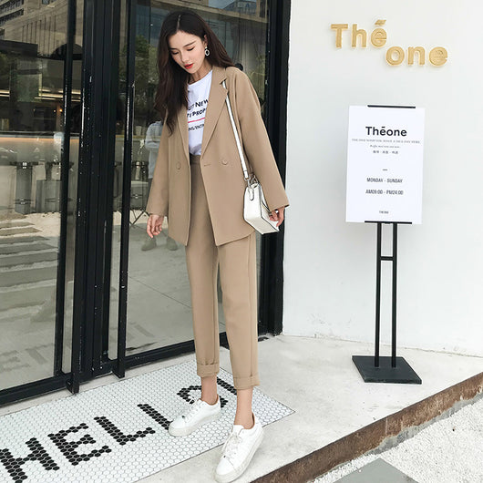 Traje de Dos Piezas Suelto para Mujer - Chaqueta Simple y Elegante - Image 10