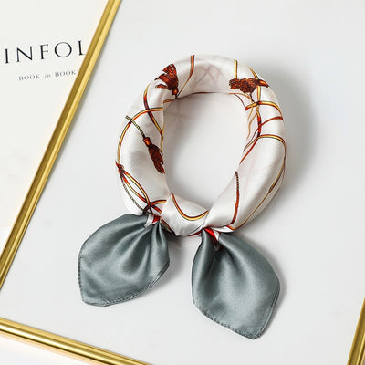 Pañuelo de Seda Cuadrado para Mujer - Diseño Estampado Versátil Primavera Verano - Image 40