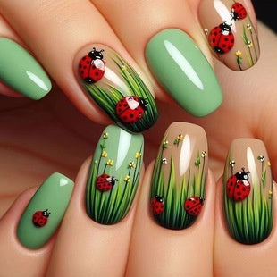 Uñas Postizas Adhesivas con Diseño de Líneas - Removibles y Reutilizables - Image 9