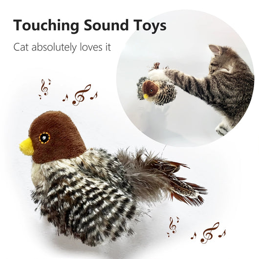 Juguete Interactivo para Gatos con Pájaro Eléctrico Chirriante y Catnip - Image 5
