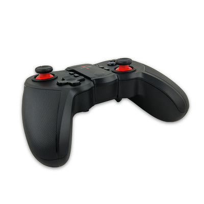 Black mobile wireless Bluetooth game controller with a built-in phone clip, dual analog sticks, and colored face buttons. - Image 6