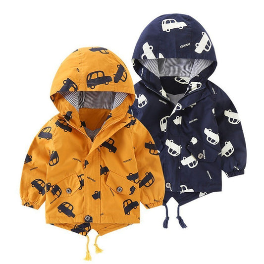 Abrigo Acolchado Infantil con Capucha - Diseño Coreano Estampado para Niños y Niñas
