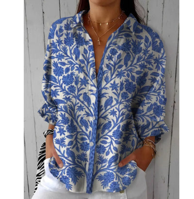 Blusa Casual Larga con Estampado Floral para Mujer - Image 18