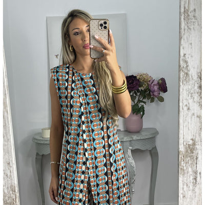 Conjunto Sin Mangas Estampado: Blusa y Pantalón de Cuello Redondo - Image 7