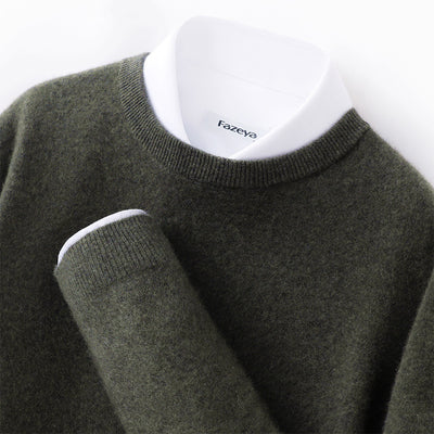 Suéter Grueso Business Casual de Manga Larga para Hombre - Otoño e Invierno - Image 16