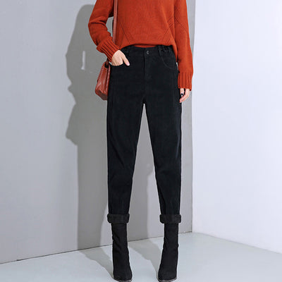 Pantalones de Pana Talle Alto Acolchados Casual - Image 3