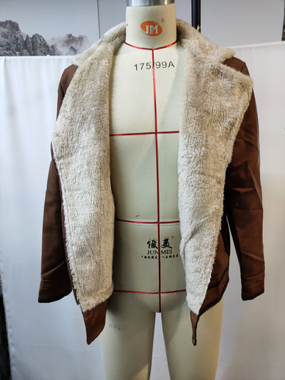 Chaqueta Casual Retro de Gamuza Marrón para Hombre - Otoño e Invierno - Image 8
