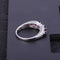 Simple Natural Gemstone Rose Garnet S925 Plateado Inlaid Ring Rose burl Tamaño 5