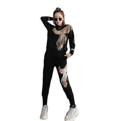 Conjunto Tejido Estilo Occidental con Fénix Bordado para Mujer - Image 16