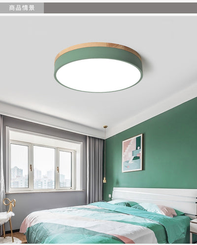 Lámpara de Techo Redonda de Madera - Iluminación Cálida para Dormitorio y Sala - Image 45