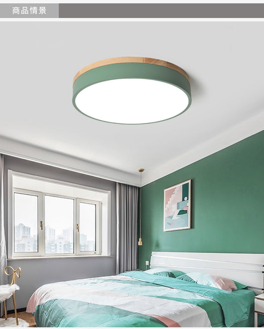 Lámpara de Techo Redonda de Madera - Iluminación Cálida para Dormitorio y Sala - Image 45