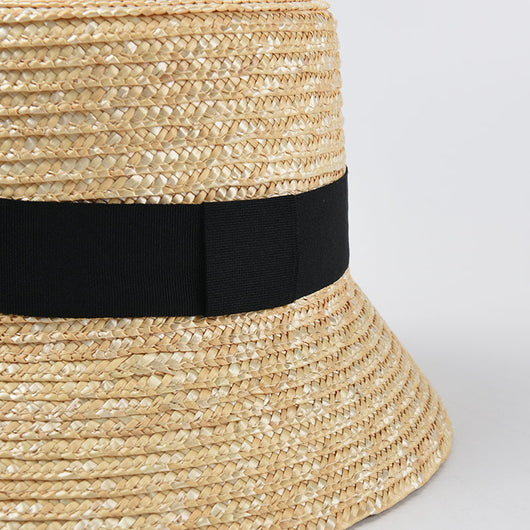 Sombrero Bucket de Paja con Ala Plana - Protección Solar Elegante - Image 10