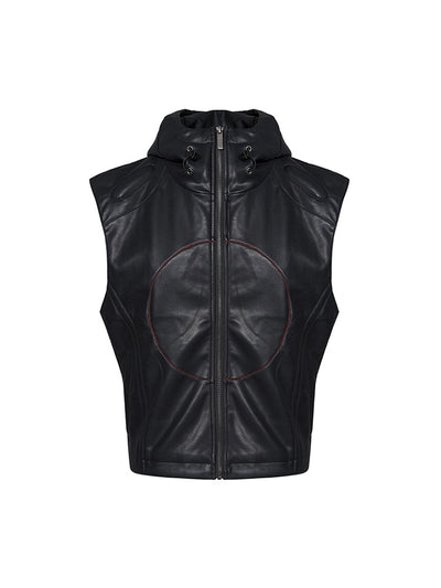 Chaleco de Cuero PU Slim Fit con Estrella de Cinco Puntas para Hombre - Estilo Verano - Image 15
