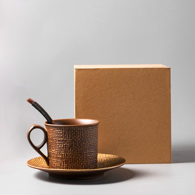 Taza de Café Artesanal de Cerámica con Platillo - Set para Té de la Tarde - Image 11