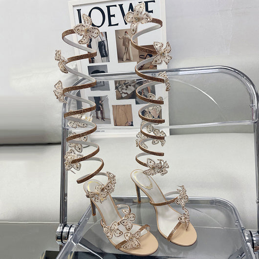 Sandalias Stiletto con Tiras de Strass Serpiente - Tacón Alto Sexy para Pasarela - Image 11