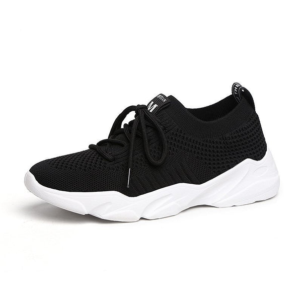 Zapatillas Deportivas Tejidas Transpirables para Mujer - Diseño Moderno con Cordones