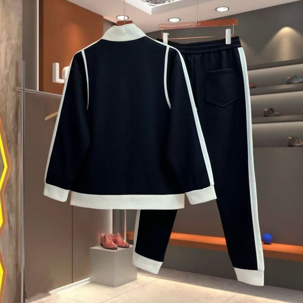 Conjunto Deportivo Hombre: Chaqueta Colorblock Cuello Alto y Pantalón Jogger Slim