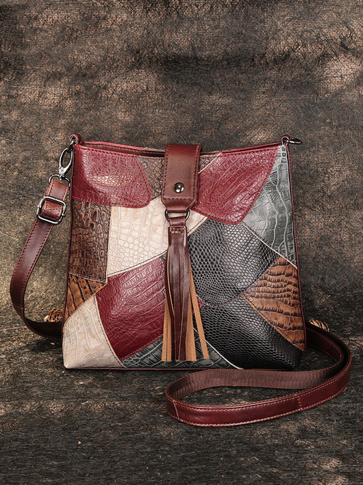 Bolso Mensajero de Cuero con Flecos - Estilo Bucket Soft - Image 10