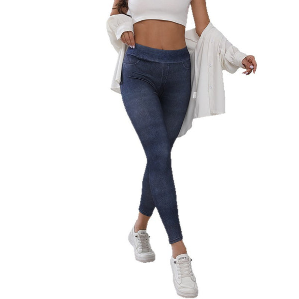 Pantalones de Yoga Tipo Denim con Levantador de Glúteos