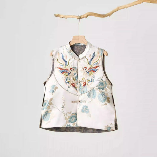 Chaleco Estilo Chino Retro para Mujer con Cuello Tipo Smoking y Cierre de Botones - Image 18