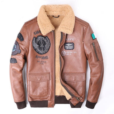 Chaqueta de Cuero Estilo Aviador para Hombre - Image 3