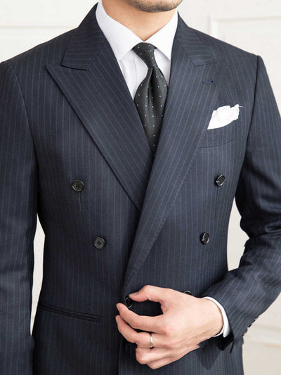 Traje Retro Slim Fit de Seis Botones a Rayas para Hombre - Image 5