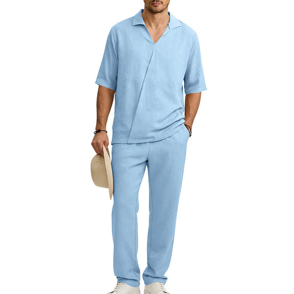 Traje Ejecutivo de Manga Corta con Solapa y Pantalón