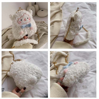 Bolsa Bandolera Peluche Oveja Linda con Cadena - Image 4