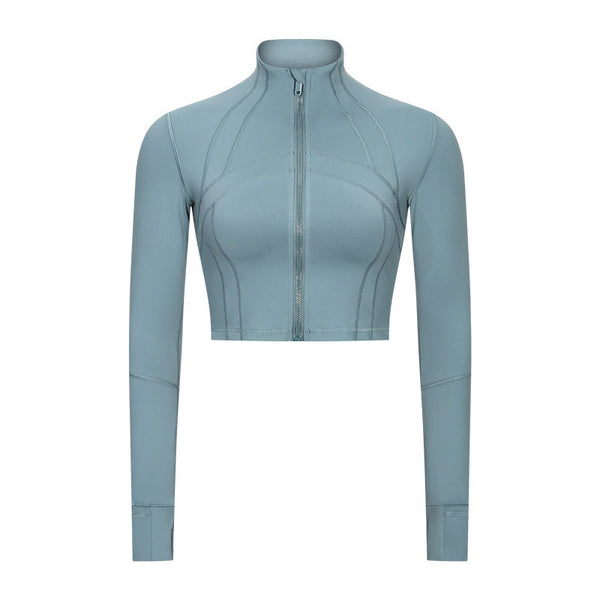 Chaqueta Deportiva Cuello Alto para Yoga y Running - Ajuste Slim Cómodo