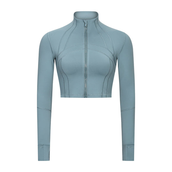 Chaqueta Deportiva Cuello Alto para Yoga y Running - Ajuste Slim Cómodo