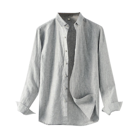 Camisa de Lino Suelta Manga Larga Solapa Casual - Image 5