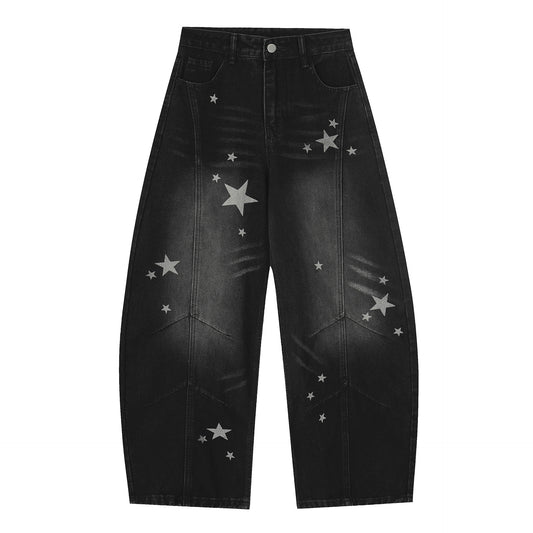 Pantalones Vaqueros de Algodón Desgastado con Estilo Vintage