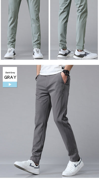 Pantalones Casuales Elásticos para Hombre con Forro Polar y Tela Ice Silk - Image 15